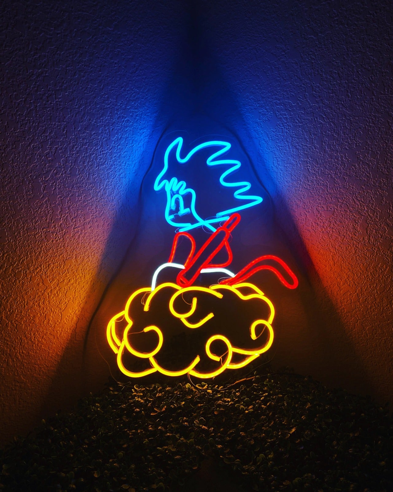 Goku on Flying Nimbus Neon Sign